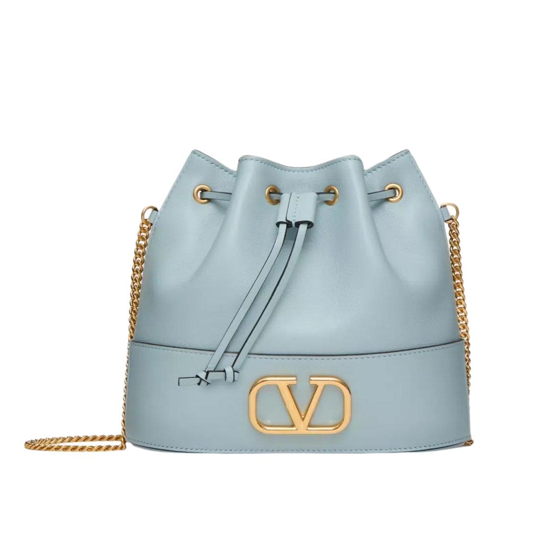 VALENTINO GARAVANI MINI BUCKET BAG IN NAPPA WITH VLOGO SIGNATURE CHAIN