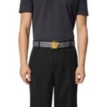 VERSACE LA MEDUSA REVERSIBLE LEATHER BELT 4 cm