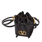 VALENTINO GARAVANI MINI VLOGO SIGNATURE BUCKET BAG IN NAPPA LEATHER