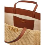 VALENTINO GARAVANI VLOGO SIGNATURE RAFFIA HANDBAG