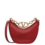 VALENTINO GARAVANI VLOGO MOON MINI HOBO BAG IN NAPPA LEATHER WITH CHAIN