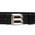 BALLY B-BOLD 35MM BELT IN BLACK LEATHER