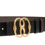 BALLY ICONIC 35MM BELT IN BROWN AND BLACK LEATHER