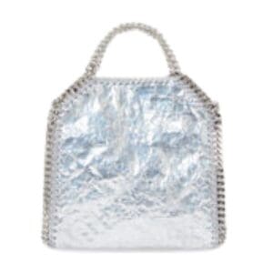 STELLA MCCARTNEY CRACKED METALLIC FALABELLA TINY TOTE BAG