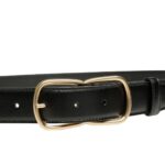 BALLY LOTO 30MM BELT IN BLACK LEATHER