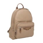SANTONI BEIGE TUMBLED LEATHER BACKPACK
