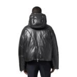 VERSACE LEATHER ZIP PUFFER JACKET