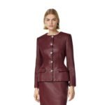 VERSACE LEATHER HOURGLASS JACKET