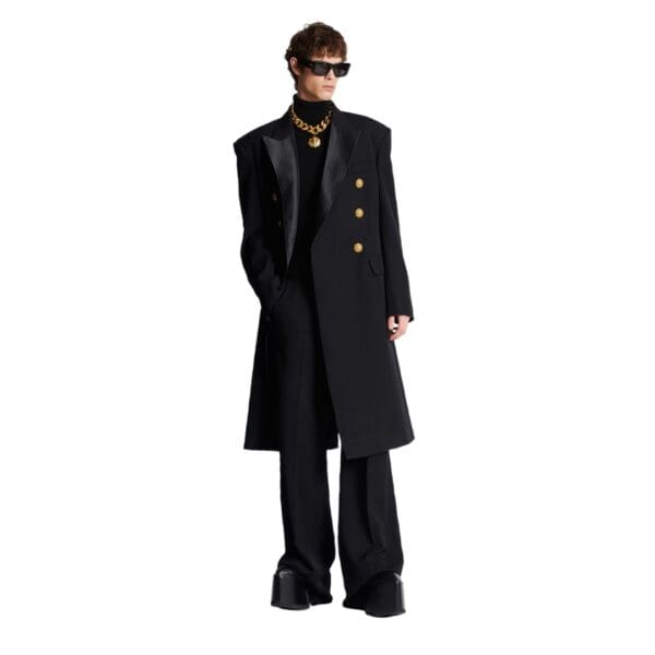 BALMAIN LONG MILITARY STYLE COAT
