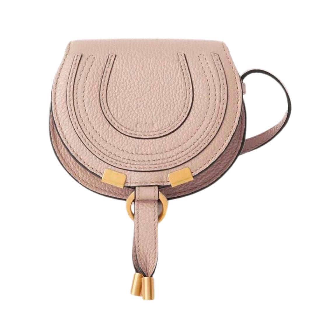 CHLOE MARCIE NANO SADDLE BAG NOMAD BEIGE