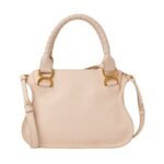 CHLOE SMALL MARCIE DOUBLE CARRY BAG IN GRAINED LEATHER CEMENT PINK