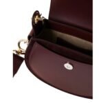 CHLOE SMALL TESS BAG IN SHINY & SUEDE LEATHER BURNT BROWN