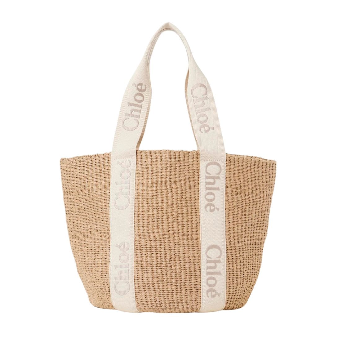 CHLOE LARGE WOODY BASKET IN FAIR TRADE PAPER WILD GREY