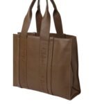 CHLOE LARGE WOODY TOTE BAG DARK NUT