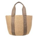 CHLOE LARGE WOODY BASKET IN FAIR TRADE PAPER DARK NUT