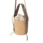 CHLOE SMALL WOODY HAMPER IN FAIR-TRADE PAPER DARK NUT