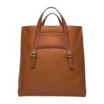 SANTONI BROWN LEATHER LAPTOP BAG