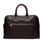 SANTONI BROWN LEATHER LAPTOP BAG