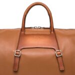 SANTONI BROWN LEATHER MEDIUM WEEKEND BAG