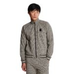  BALMAIN MINI MONOGRAMMED JACQUARD ZIPPED JACKET
