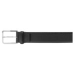 SANTONI ADJUSTABLE BLACK SAFFIANO LEATHER BELT