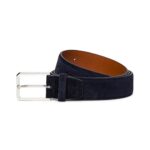 SANTONI BLUE SUEDE ADJUSTABLE BELT