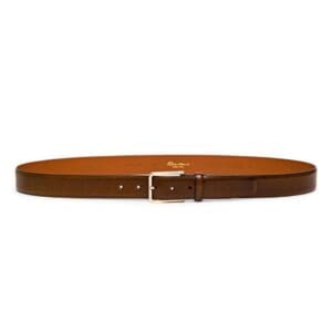 SANTONI MEN’S BROWN LEATHER ADJUSTABLE BELT