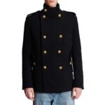 BALMAIN SHORT MILITARY STYLE COAT