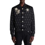 BALMAIN STARS EMBROIDERED BOMBER JACKET