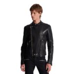 BALMAIN ZIPPED LEATHER BIKER JACKET
