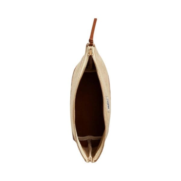 RALPH LAUREN LEATHER-TRIM CANVAS POUCH