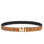 MCM CLAUS M REVERSIBLE BELT 1.5" IN VISETOS COGNAC
