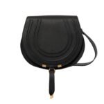CHLOE MARCIE SADDLE BAG IN GRAINED LEATHER BLACK