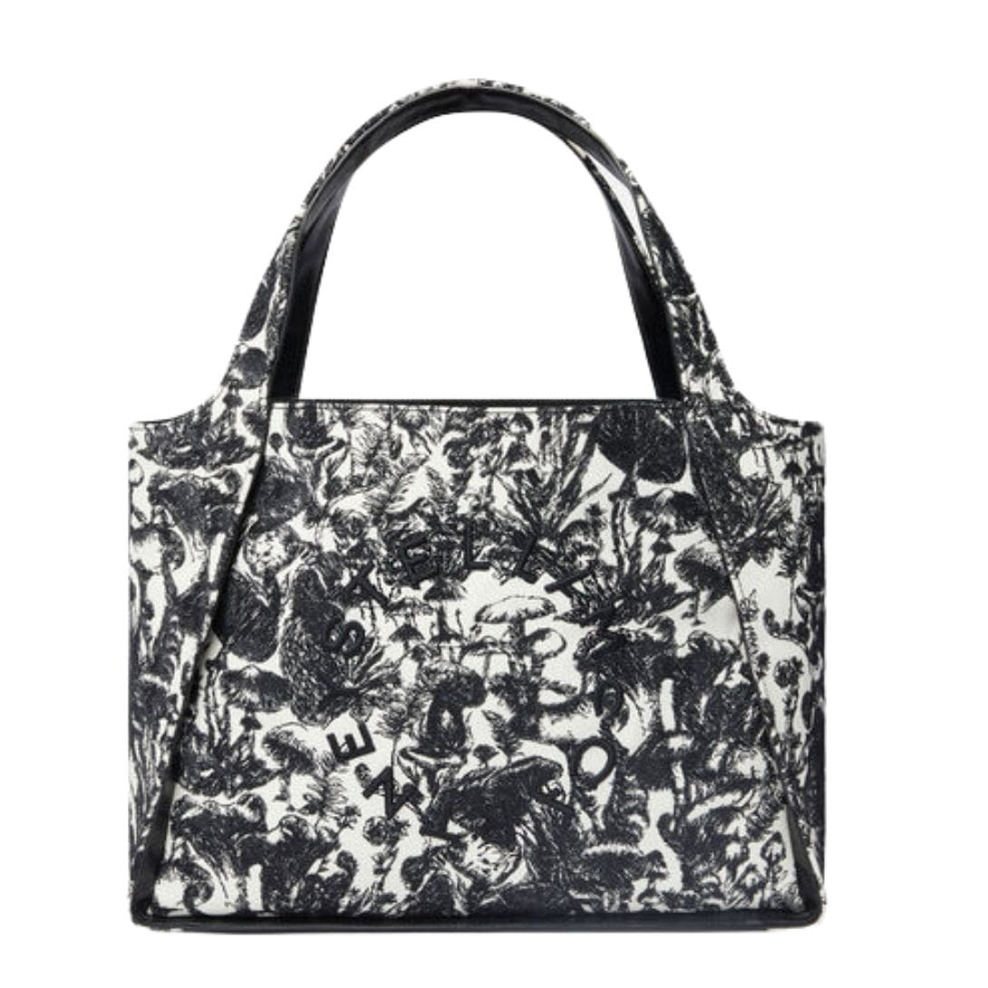 STELLA MCCARTNEY LOGO FUNGI FOREST TOILE DE JOUY TOTE BAG