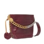 STELLA MCCARTNEY FRAYME CROC-EFFECT EMBOSSED BUCKET BAG