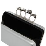 ALEXANDER MCQUEEN MANS THE KNUCKLE TWISTED CLUTCH IN SILVER