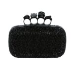 ALEXANDER MCQUEEN WOMANS KNUCKLE CLUTCH WITH CHAIN IN BLACK