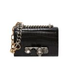 ALEXANDER MCQUEEN WOMANS MINI JEWELLED SATCHEL IN BLACK