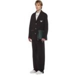 MCM AREN WRISTLET ZIP POUCH IN MAXI MONOGRAM LEATHER GREEN