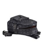 MCM STARK SIDE STUDS BACKPACK IN VISETOS BLACK