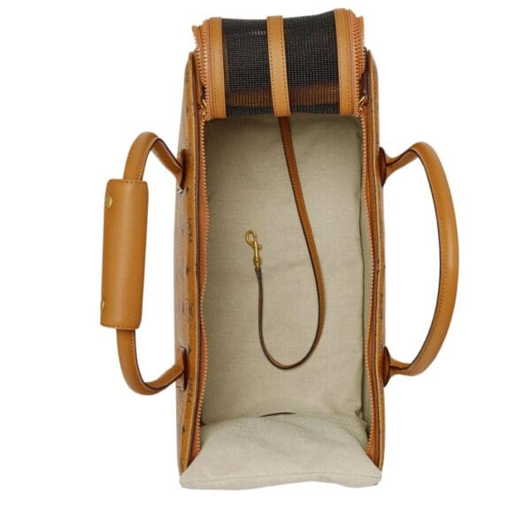 MCM PET CARRIER IN VISETOS COGNAC