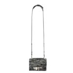 ALEXANDER MCQUEEN WOMANS THE BIKER MINI JEWELLED SATCHEL IN BLACKWHITE