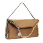 STELLA MCCARTNEY FRAYME STUDDED GRAINY ALTER MAT MEDIUM FLAP SHOULDER BAG