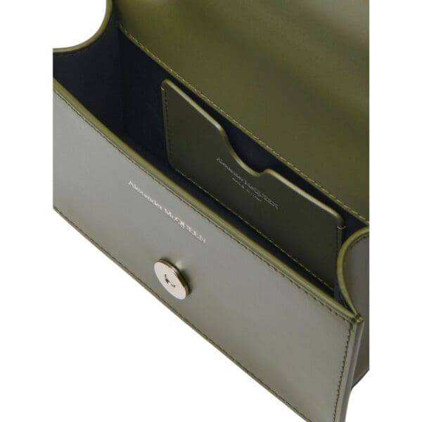 ALEXANDER MCQUEEN WOMANS THE BIKER MINI JEWELLED SATCHEL IN KHAKI
