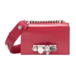 ALEXANDER MCQUEEN WOMANS THE BIKER MINI JEWELLED SATCHEL IN LIPSTICK RED