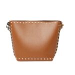 STELLA MCCARTNEY FRAYME STUDDED GRAINY ALTER MAT BUCKET BAG