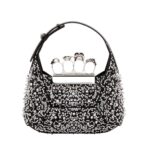 ALEXANDER MCQUEEN WOMENS THE JEWELLED HOBO MINI BAG IN BLACK