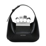 ALEXANDER MCQUEEN WOMENS THE JEWELLED HOBO MINI BAG IN BLACK