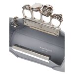 ALEXANDER MCQUEEN WOMENS THE JEWELLED HOBO MINI BAG IN GRAY