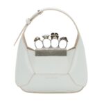 ALEXANDER MCQUEEN WOMENS THE JEWELLED HOBO MINI BAG IN WHITE